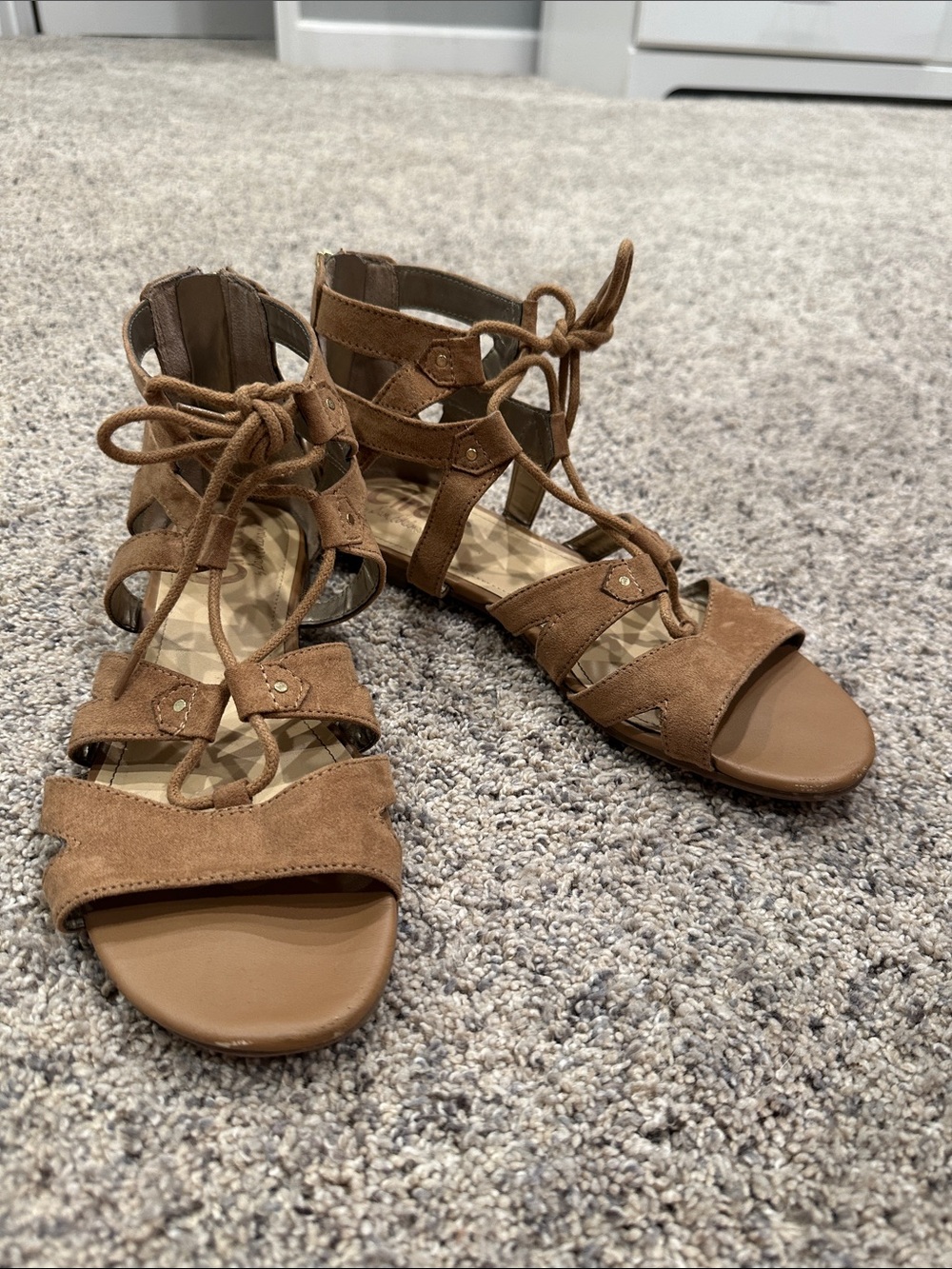 Circus by Sam Edelman Brown Lace-Up Gladiator Sandals